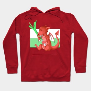 Welsh Dragon with leek Hoodie